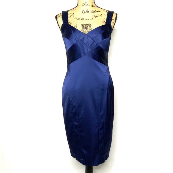 David Meister Navy Blue Shift Dress - Picture 1 of 13